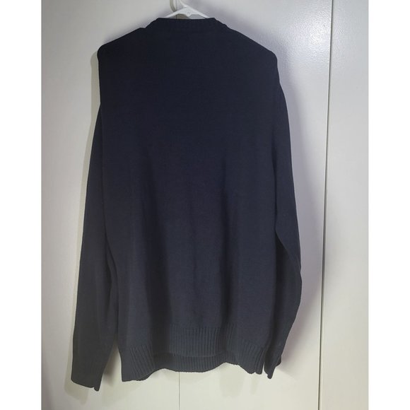 VTG Alexander Julian Colours XLT Mens Argyle Sweater Navy Blue Gray Cotton - Picture 2 of 7